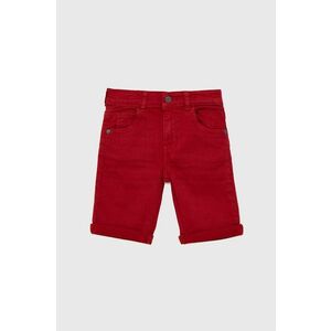 Detské rifľové krátke nohavice Guess červená farba, nastaviteľný pás vyobraziť