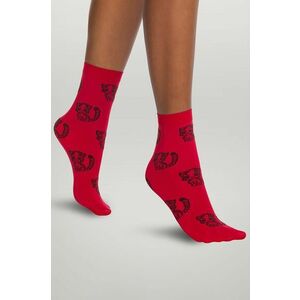 Ponožky Wolford dámske, červená farba vyobraziť