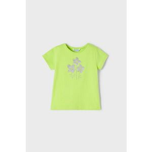 Detské bavlnené tričko Mayoral zelená farba, vyobraziť