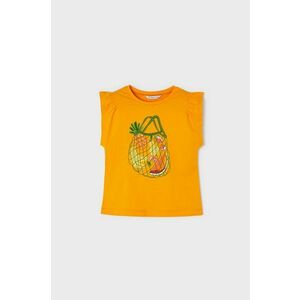 Detské bavlnené tričko Mayoral oranžová farba, vyobraziť