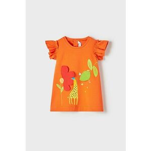 Dievčenské šaty Mayoral oranžová farba, mini, rovná vyobraziť