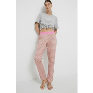 Bavlnené pyžamové nohavice Calvin Klein Underwear ružová farba, bavlnená vyobraziť