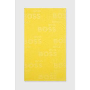 Bavlnený uterák Boss žltá farba vyobraziť