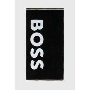 Bavlnený uterák Boss čierna farba vyobraziť