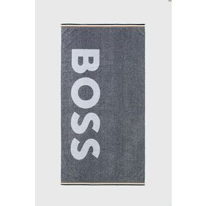 Bavlnený uterák Boss šedá farba vyobraziť