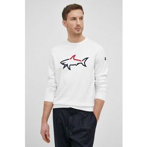 Bavlnený sveter Paul&Shark pánsky, biela farba, ľahký, vyobraziť