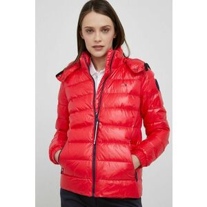 Páperová bunda Tommy Hilfiger dámska, červená farba, zimná, vyobraziť