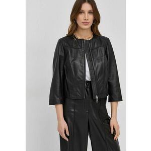 Kožená bunda MAX&Co. dámska, čierna farba, prechodná, vyobraziť