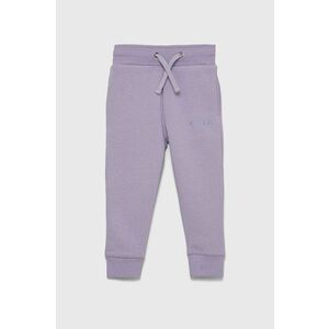 Detské nohavice Guess fialová farba, melanžové vyobraziť
