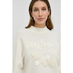 Vlnený sveter Miss Sixty dámsky, béžová farba, s polorolákom vyobraziť