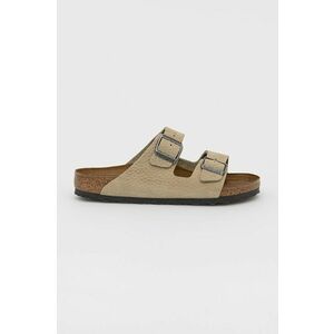 Kožené šľapky Birkenstock Arizona pánske, zelená farba vyobraziť