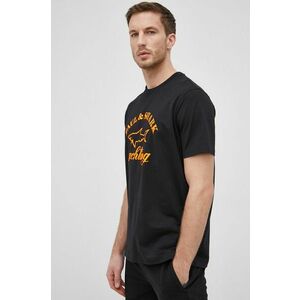 Bavlnené tričko Paul&Shark čierna farba, s potlačou vyobraziť