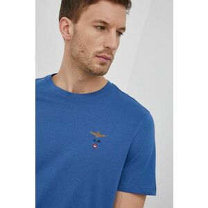 Bavlnené tričko Aeronautica Militare jednofarebné vyobraziť