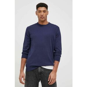 Bavlnený sveter Wrangler pánsky, tmavomodrá farba, ľahký, vyobraziť