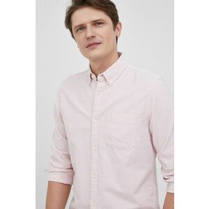 Košeľa GAP pánska, ružová farba, regular, s golierom button-down vyobraziť