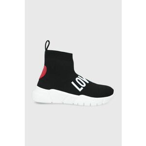 Topánky Love Moschino čierna farba, na platforme vyobraziť