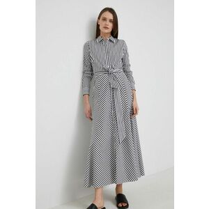 Šaty Lauren Ralph Lauren šedá farba, maxi, áčkový strih vyobraziť