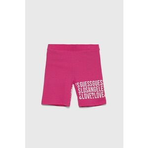 Detské krátke nohavice Guess ružová farba, s potlačou, vyobraziť