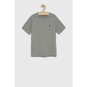 Detské bavlnené tričko Polo Ralph Lauren šedá farba, melanžové vyobraziť