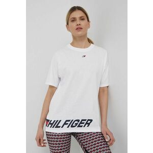 Bavlnené tričko Tommy Hilfiger biela farba, vyobraziť