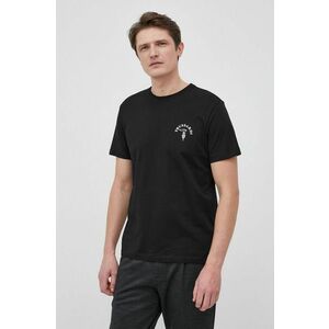 Bavlnené tričko Trussardi čierna farba, s potlačou vyobraziť