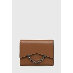 Kožená peňaženka Karl Lagerfeld dámska, hnedá farba vyobraziť