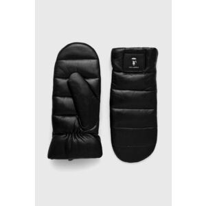 Kožené rukavice Karl Lagerfeld dámske, čierna farba vyobraziť