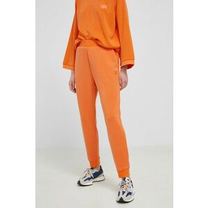 Nohavice Armani Exchange dámske, oranžová farba, jednofarebné vyobraziť