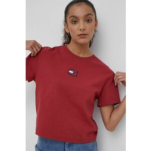 Tričko Tommy Jeans dámsky, červená farba, vyobraziť