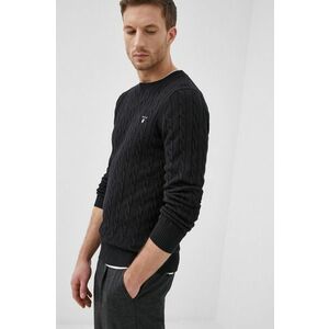 Bavlnený sveter Gant pánsky, čierna farba, vyobraziť