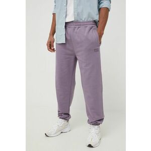 Bavlnené nohavice Lee pánske, fialová farba, jednofarebné vyobraziť