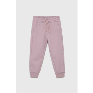 Detské bavlnené nohavice United Colors of Benetton ružová farba, jednofarebné vyobraziť