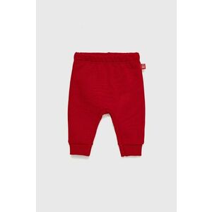 Detské bavlnené nohavice United Colors of Benetton červená farba, jednofarebné vyobraziť