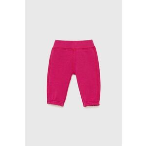 Detské bavlnené nohavice United Colors of Benetton ružová farba, s nášivkou vyobraziť
