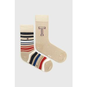 Detské ponožky Tommy Hilfiger béžová farba vyobraziť