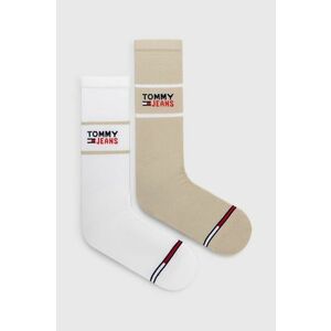 Ponožky Tommy Jeans béžová farba vyobraziť