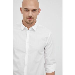 Bavlnená košeľa Armani Exchange pánska, biela farba, regular, s klasickým golierom vyobraziť