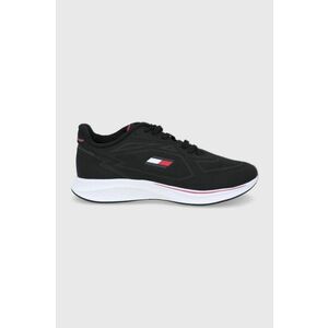 Športové topánky Tommy Sport Sleek čierna farba, vyobraziť