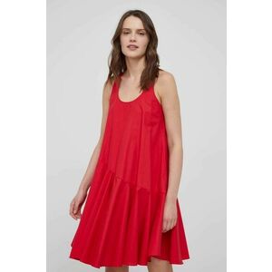Bavlnené šaty Armani Exchange červená farba, mini, áčkový strih vyobraziť