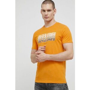 Tričko Jack & Jones pánske, oranžová farba, s potlačou vyobraziť