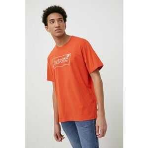 Bavlnené tričko Levi's oranžová farba, s potlačou vyobraziť