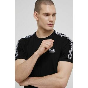 Tričko EA7 Emporio Armani pánske, čierna farba, jednofarebné vyobraziť
