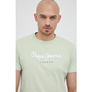 Bavlnené tričko Pepe Jeans Eggo N zelená farba, s potlačou vyobraziť