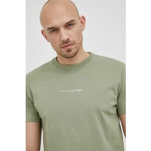 Bavlnené tričko Pepe Jeans Andreas zelená farba, jednofarebné vyobraziť