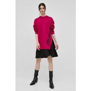 Šaty Karl Lagerfeld ružová farba, mini, oversize vyobraziť
