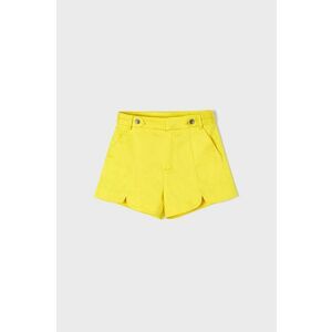 Detské krátke nohavice Mayoral žltá farba, jednofarebné, vyobraziť