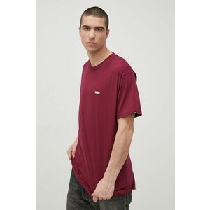 Bavlnené tričko Vans fialová farba, jednofarebné vyobraziť