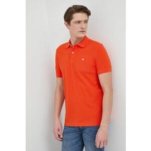 Bavlnené polo tričko United Colors of Benetton oranžová farba, jednofarebné vyobraziť