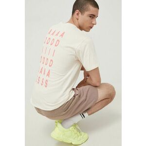 Bavlnené tričko adidas Originals HC2114 béžová farba, s potlačou vyobraziť