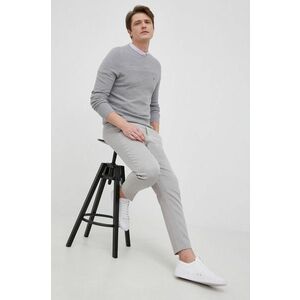 Vlnený sveter Tommy Hilfiger pánsky, šedá farba, ľahký, vyobraziť